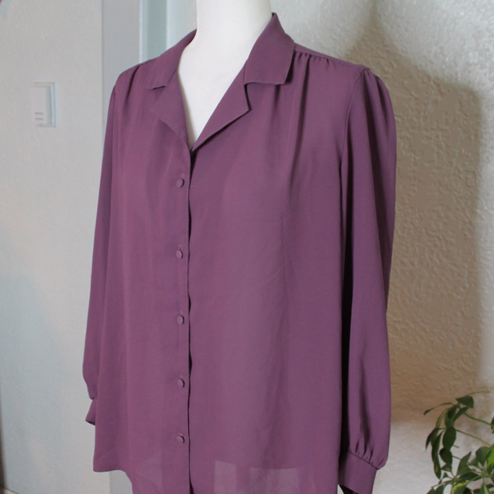 Sheer Long Sleeve Button Up Blouse